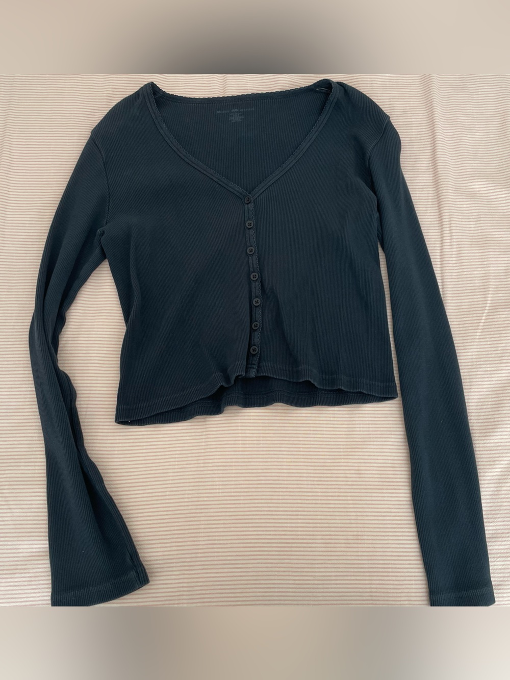 brandy melville navy blue button up cardigan